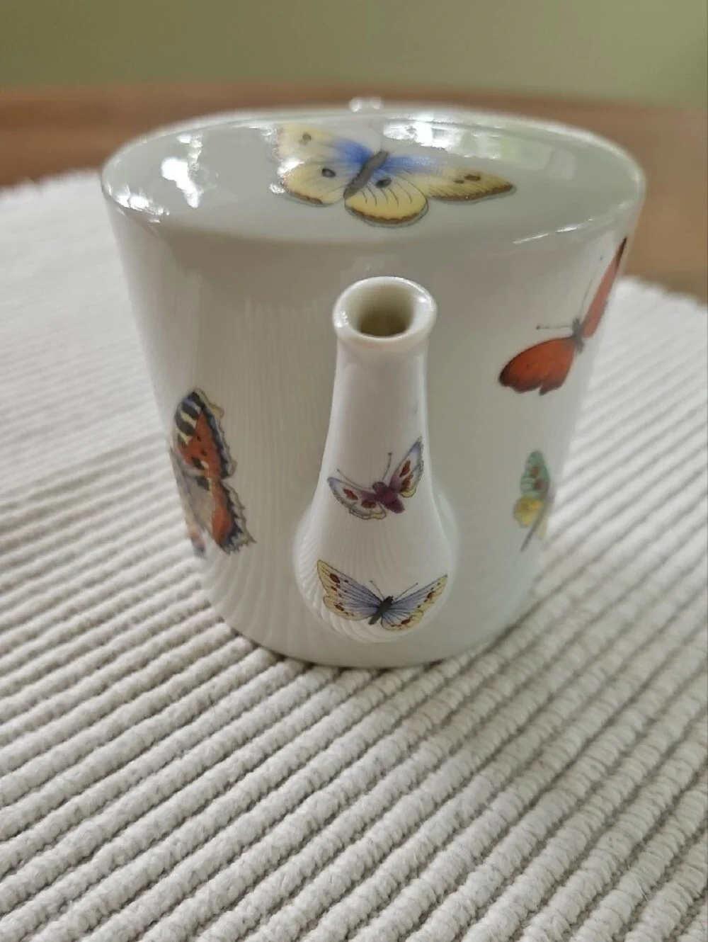 Vintage 1965 Hand-Painted Butterfly Porcelain Creamer – Signed